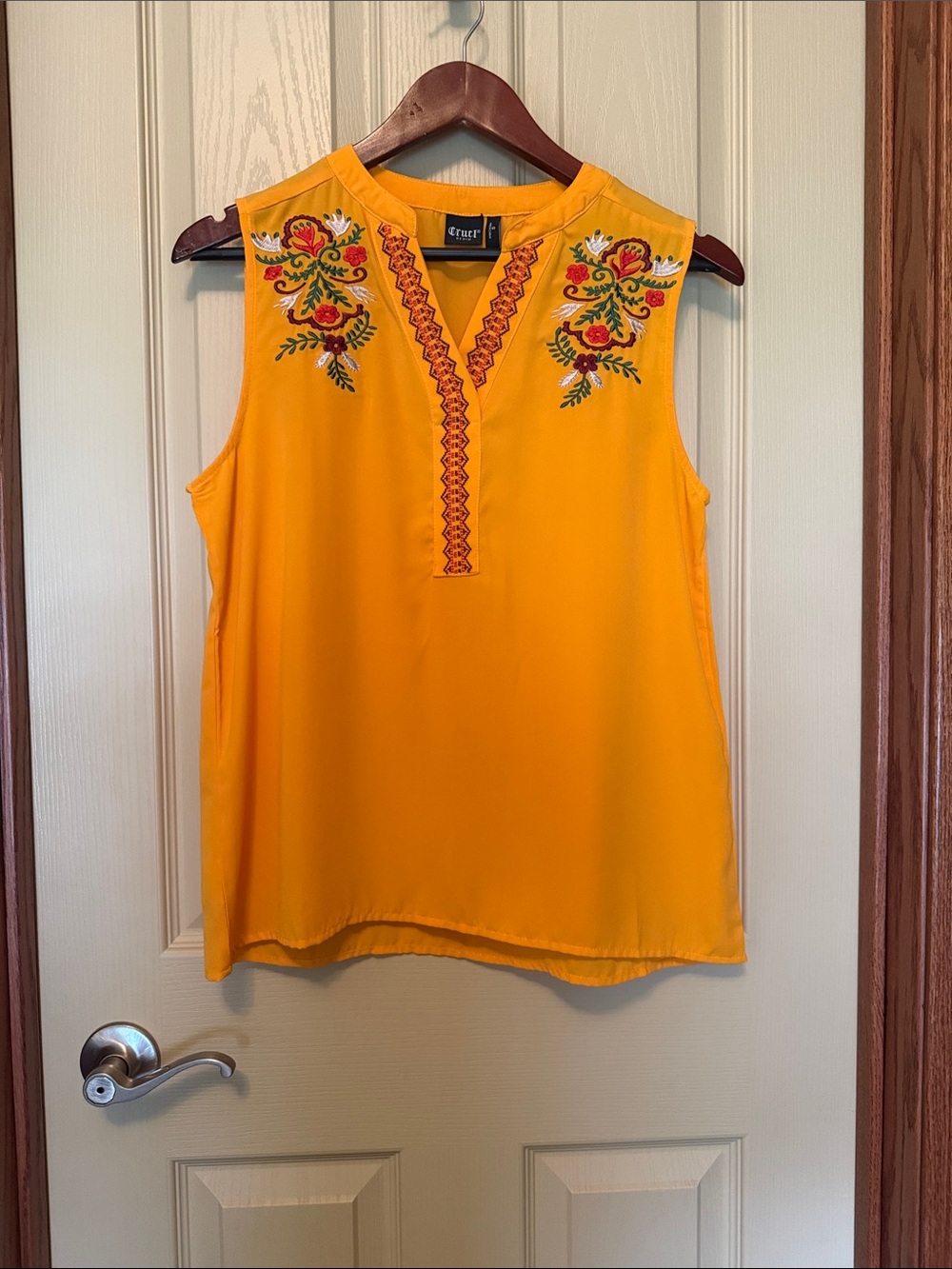 Cruel Girl Yellow Embroidered Sleeveless Camisole